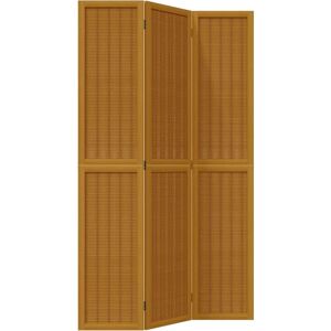 vidaXL Room Divider 3 Panels Brown Solid Wood Paulownia - Room Divider vidaXL Room Divider 3 Panels Brown Solid Wood Paulownia - Room Divider