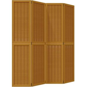 vidaXL 4 pcs. Room divider brown solid wood Paulownia - Room Divider vidaXL 4 pcs. Room divider brown solid wood Paulownia - Room Divider