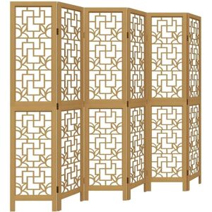 vidaXL 6-Panel Brown Room Divider - Privacy Screen Indoor vidaXL 6-Panel Brown Room Divider - Privacy Screen Indoor