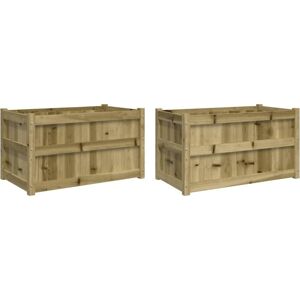 vidaXL tuinplantbakken geïmpregneerd dennenhout 2 stuks vidaXL tuinplantbakken geïmpregneerd dennenhout 2 stuks