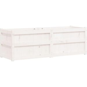 vidaXL Garden Planter White 150x50x50 cm Solid Wood Pine - Garden Planter vidaXL Garden Planter White 150x50x50 cm Solid Wood Pine - Garden Planter