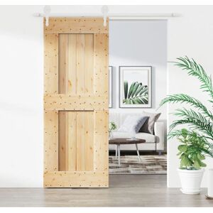 vidaXL Sliding Door with Hardware Set - Interior Barn Door - Solid Wood Pine vidaXL Sliding Door with Hardware Set - Interior Barn Door - Solid Wood Pine