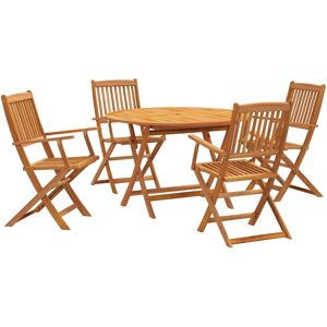 VidaXL Gartenmöbel-Set - Elegantes Akazien Esstisch-4 Stühle VidaXL Gartenmöbel-Set - Elegantes Akazien Esstisch-4 Stühle