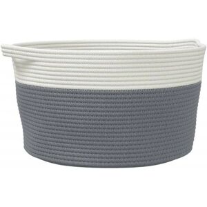 vidaXL Oppbevaringskurv Grå og Hvit Ø40x25 cm Bomull - Oppbevaringskurv vidaXL Oppbevaringskurv Grå og Hvit Ø40x25 cm Bomull - Oppbevaringskurv