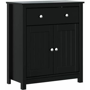 vidaXL Black Bathroom Cabinet - Solid Pine Storage Unit vidaXL Black Bathroom Cabinet - Solid Pine Storage Unit