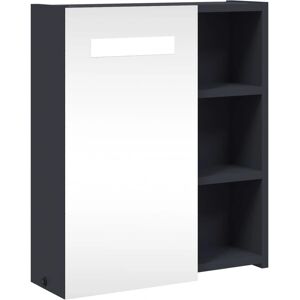 vidaXL 357966 Dulap de baie gri cu oglindă și LED vidaXL 357966 Dulap de baie gri cu oglindă și LED