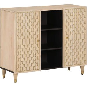 vidaXL Storage Cabinet - Solid Mango Wood - Brown vidaXL Storage Cabinet - Solid Mango Wood - Brown