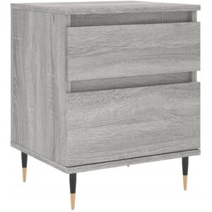 vidaXL Grey Sonoma Bedside Cabinet - Bedside Cabinet vidaXL Grey Sonoma Bedside Cabinet - Bedside Cabinet