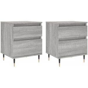 vidaXL Sonoma Grey 2 pcs Bedside Cabinets - Bedside Cabinets vidaXL Sonoma Grey 2 pcs Bedside Cabinets - Bedside Cabinets