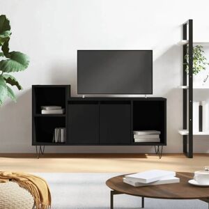 vidaXL Black Engineered Wood TV Cabinet - 100x35x55 cm Media Storage vidaXL Black Engineered Wood TV Cabinet - 100x35x55 cm Media Storage