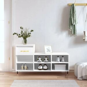 vidaXL White Shoe Cabinet 102x36x60 cm Engineered Wood - Shoe Storage Rack vidaXL White Shoe Cabinet 102x36x60 cm Engineered Wood - Shoe Storage Rack