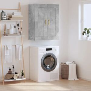 vidaXL Wall Mounted Cabinet Concrete Grey 69.5x34x90 cm Engineered Wood - Wall Mounted Cabinet vidaXL Wall Mounted Cabinet Concrete Grey 69.5x34x90 cm Engineered Wood - Wall Mounted Cabinet