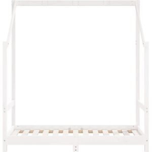 vidaXL Kids Bed White Pine Solid Wood - Kids Bed Frame 70x140 cm vidaXL Kids Bed White Pine Solid Wood - Kids Bed Frame 70x140 cm