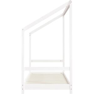 vidaXL Kids Bed White 90x190 cm Solid Pine Wood - Kids Bed vidaXL Kids Bed White 90x190 cm Solid Pine Wood - Kids Bed
