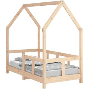 vidaXL Kids Bed Frame - Pine Wood, Brown, 70x140 cm - Kids Bed vidaXL Kids Bed Frame - Pine Wood, Brown, 70x140 cm - Kids Bed