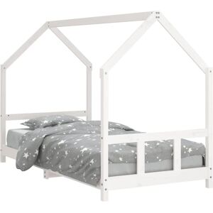 vidaXL Kids Bed Frame White Pine Wood - Kids Bed vidaXL Kids Bed Frame White Pine Wood - Kids Bed
