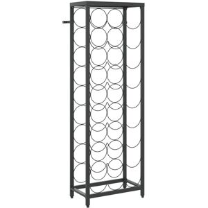 vidaXL Wine Rack - 27 Bottles - Black - 34x18x100 cm - Wrought Iron vidaXL Wine Rack - 27 Bottles - Black - 34x18x100 cm - Wrought Iron