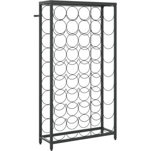 vidaXL Black Wrought Iron Wine Rack for 45 Bottles - Wine Storage 54x18x100 cm vidaXL Black Wrought Iron Wine Rack for 45 Bottles - Wine Storage 54x18x100 cm