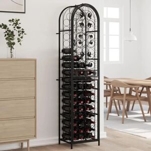 Maisonchic - 73-Bottle Black Iron Wall Wine Rack - Storage Solution Maisonchic - 73-Bottle Black Iron Wall Wine Rack - Storage Solution