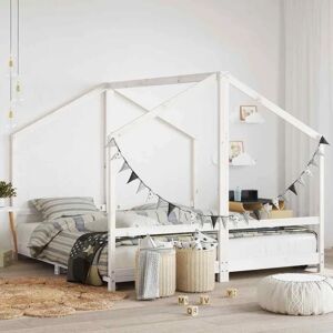vidaXL Kids Bed Frame White 90x190cm Solid Wood Pine - Kids Bed Type vidaXL Kids Bed Frame White 90x190cm Solid Wood Pine - Kids Bed Type