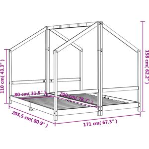vidaXL Kids Bed Black - Wooden Bed for Children vidaXL Kids Bed Black - Wooden Bed for Children