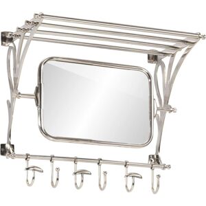 vidaXL Patère Murale avec Miroir et Crochets - Encastrement en Aluminium Argenté vidaXL Patère Murale avec Miroir et Crochets - Encastrement en Aluminium Argenté