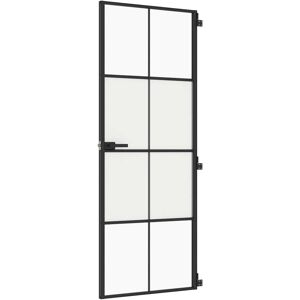 vidaXL Interieurdeur Slank 76x201,5 cm Geverfd Glas Aluminium - Interieurdeur vidaXL Interieurdeur Slank 76x201,5 cm Geverfd Glas Aluminium - Interieurdeur