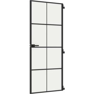 vidaXL Interieurdeur Slank Zwart 83x201,5 cm Gehard Glas en Aluminium - Interieurdeur vidaXL Interieurdeur Slank Zwart 83x201,5 cm Gehard Glas en Aluminium - Interieurdeur