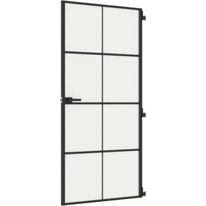 Porte intérieure VidaXL Coulissante Noire Verre Trempé Aluminium - Porte intérieure Porte intérieure VidaXL Coulissante Noire Verre Trempé Aluminium - Porte intérieure
