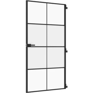 vidaXL Innentür Schlank Schwarz 102,5x201,5 cm Hartglas & Aluminium - Innentür vidaXL Innentür Schlank Schwarz 102,5x201,5 cm Hartglas & Aluminium - Innentür