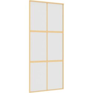 vidaXL Gold Frosted ESG Glass Sliding Door - Interior Barn Door 90x205cm vidaXL Gold Frosted ESG Glass Sliding Door - Interior Barn Door 90x205cm