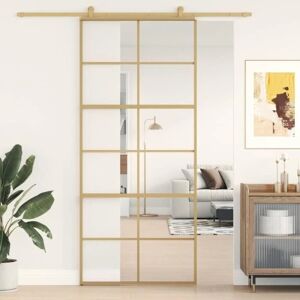 vidaXL Gold Sliding Door - ESG Glass Barn Door - 90x205 cm vidaXL Gold Sliding Door - ESG Glass Barn Door - 90x205 cm