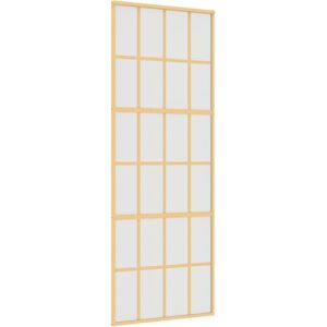 vidaXL Gold Sliding Door Frosted ESG Glass Aluminium - Sliding Door vidaXL Gold Sliding Door Frosted ESG Glass Aluminium - Sliding Door