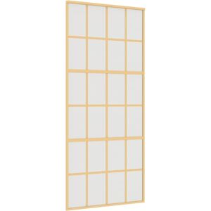 vidaXL Gold Sliding Door Frosted ESG Glass Aluminium - Sliding Door vidaXL Gold Sliding Door Frosted ESG Glass Aluminium - Sliding Door