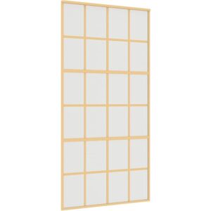 vidaXL Sliding Door Gold Frosted ESG Glass and Aluminium - Sliding Door vidaXL Sliding Door Gold Frosted ESG Glass and Aluminium - Sliding Door