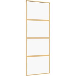 vidaXL Gold 76x205 cm Sliding Door ESG Glass Aluminium vidaXL Gold 76x205 cm Sliding Door ESG Glass Aluminium