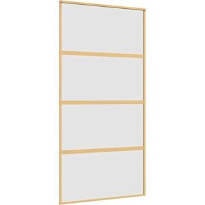 vidaXL Gold 102.5x205 cm Frosted Glass Sliding Door - Sliding Door vidaXL Gold 102.5x205 cm Frosted Glass Sliding Door - Sliding Door
