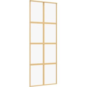 vidaXL Gold 76x205 cm Sliding Glass Door - Inner ESG & Aluminium vidaXL Gold 76x205 cm Sliding Glass Door - Inner ESG & Aluminium