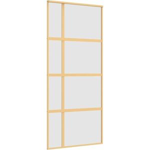 vidaXL Gouden Matglas Schuifdeur 90x205cm - Schuifdeur vidaXL Gouden Matglas Schuifdeur 90x205cm - Schuifdeur