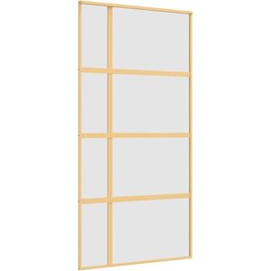 vidaXL Gold Sliding Door 102.5x205 cm Frosted Glass Modern vidaXL Gold Sliding Door 102.5x205 cm Frosted Glass Modern