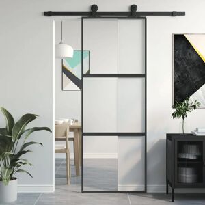 vidaXL Innentür Schiebetür Schwarz Sicherheitsglas Aluminium vidaXL Innentür Schiebetür Schwarz Sicherheitsglas Aluminium