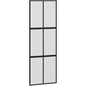 vidaXL Sliding Door Black Tempered Glass - Sliding Door vidaXL Sliding Door Black Tempered Glass - Sliding Door