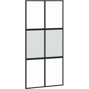 vidaXL Schiebetür Innentür Scheunentür Schwarz Gehärtetes Glas - Innentür vidaXL Schiebetür Innentür Scheunentür Schwarz Gehärtetes Glas - Innentür