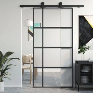 vidaXL Sliding Door Black 102.5x205 cm Tempered Glass - Sliding Door vidaXL Sliding Door Black 102.5x205 cm Tempered Glass - Sliding Door