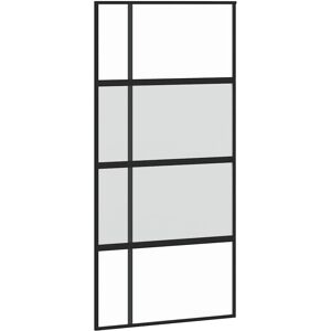 vidaXL Sliding Door Black 102.5x205 cm Tempered Glass - Sliding Door vidaXL Sliding Door Black 102.5x205 cm Tempered Glass - Sliding Door
