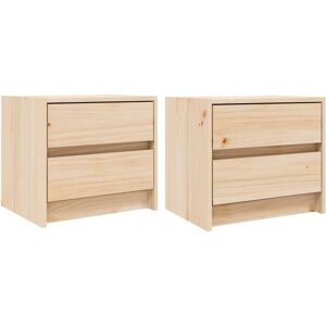 vidaXL Bedside Cabinets 2 pcs Solid Pine - Bedside Tables vidaXL Bedside Cabinets 2 pcs Solid Pine - Bedside Tables