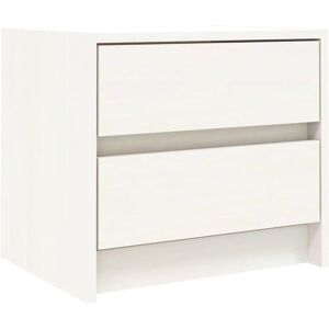 vidaXL White Bedside Cabinet Solid Pine Wood - Bedside Cabinet vidaXL White Bedside Cabinet Solid Pine Wood - Bedside Cabinet