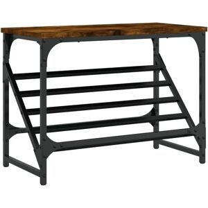 vidaXL Smoked Oak Shoe Rack 60x30x45 cm Engineered Wood vidaXL Smoked Oak Shoe Rack 60x30x45 cm Engineered Wood