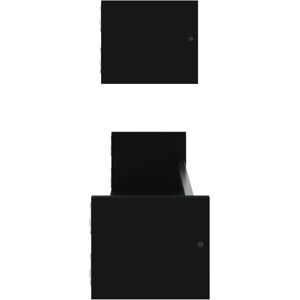 vidaXL Wall Shelves with Bars 2 pcs Black 80x16x14 cm - Shelf vidaXL Wall Shelves with Bars 2 pcs Black 80x16x14 cm - Shelf