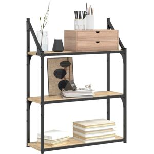 vidaXL 3-Tier Wall Shelf Sonoma Oak - Wall Shelf - 60x21x78.5 cm vidaXL 3-Tier Wall Shelf Sonoma Oak - Wall Shelf - 60x21x78.5 cm